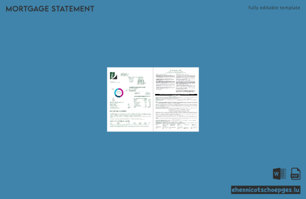 USA Integrity Bank Hypothekendarlehensabrechnung im Word- und PDF-Format, 4 Seiten, Beispielvorschau 1-2